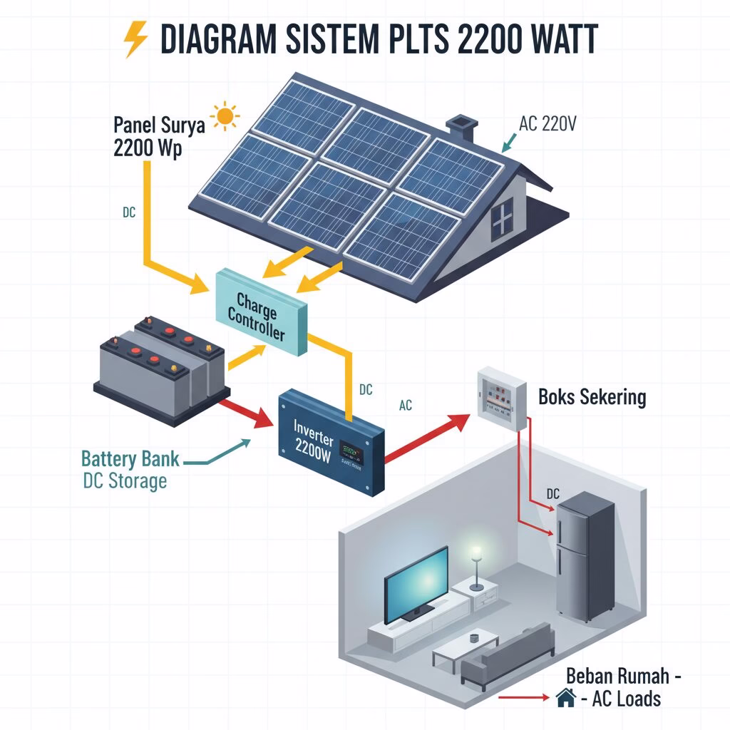 PLTS 2200 watt rumah