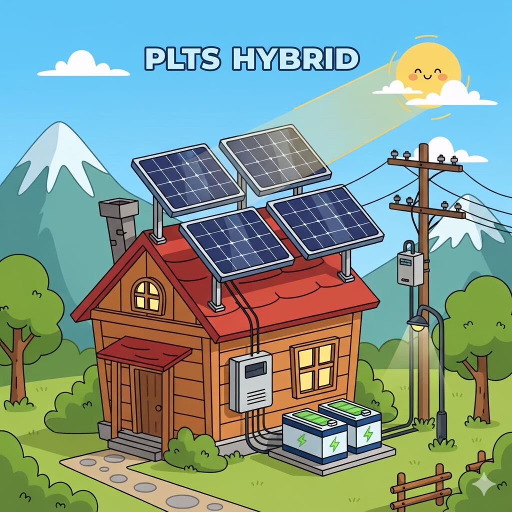 Ilustrasi rumah dengan PLTS harga terjangkau