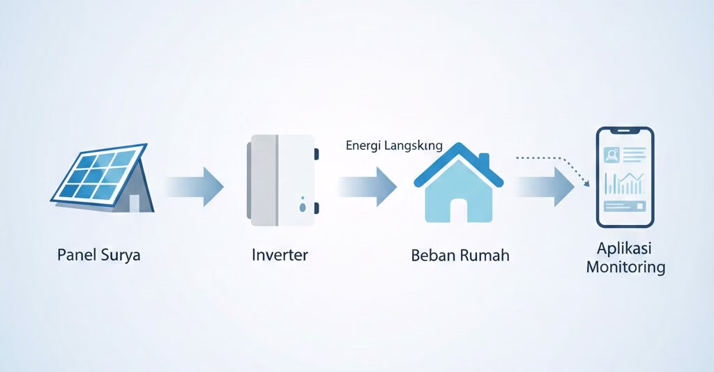 Diagram cara kerja PLTS untuk menjelaskan apa itu PLTS